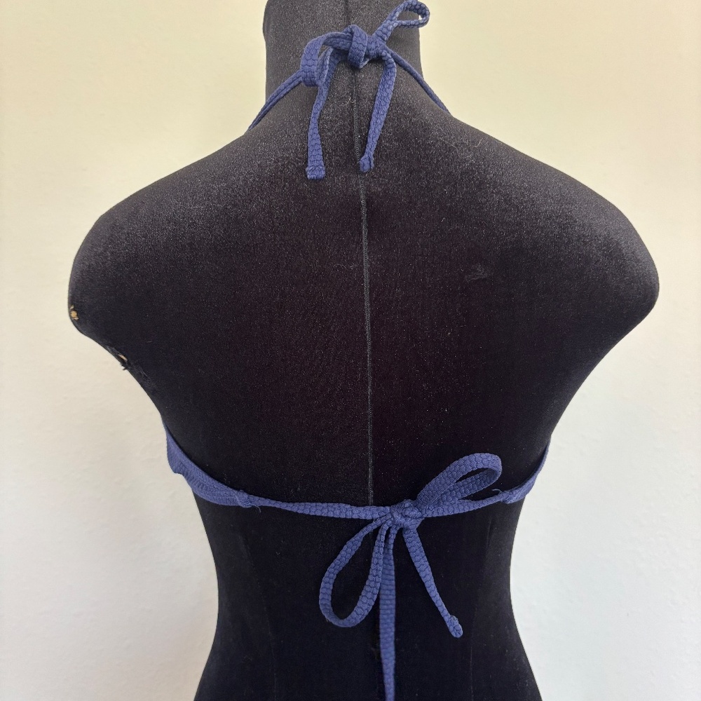 Topshop Navy Ruffle Bikini Top - Picture 3 of 6